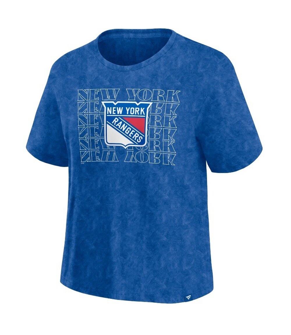 NWT Women's Fanatics Blue New York Rangers Faded Wash T-Shirt Size Large MSRP$35